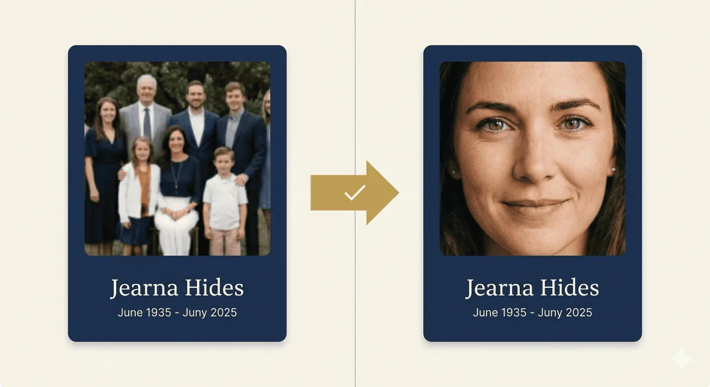 User clicking the Set as Main button on a portrait photo in the TributePoint gallery