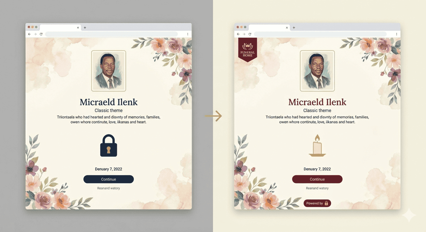 Company settings page showing logo upload, brand colour picker, and custom CSS fields in the TributePoint dashboard