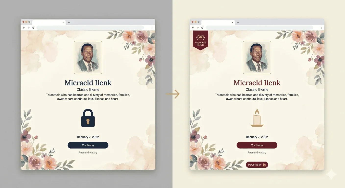 Company settings page showing logo upload, brand colour picker, and custom CSS fields in the TributePoint dashboard