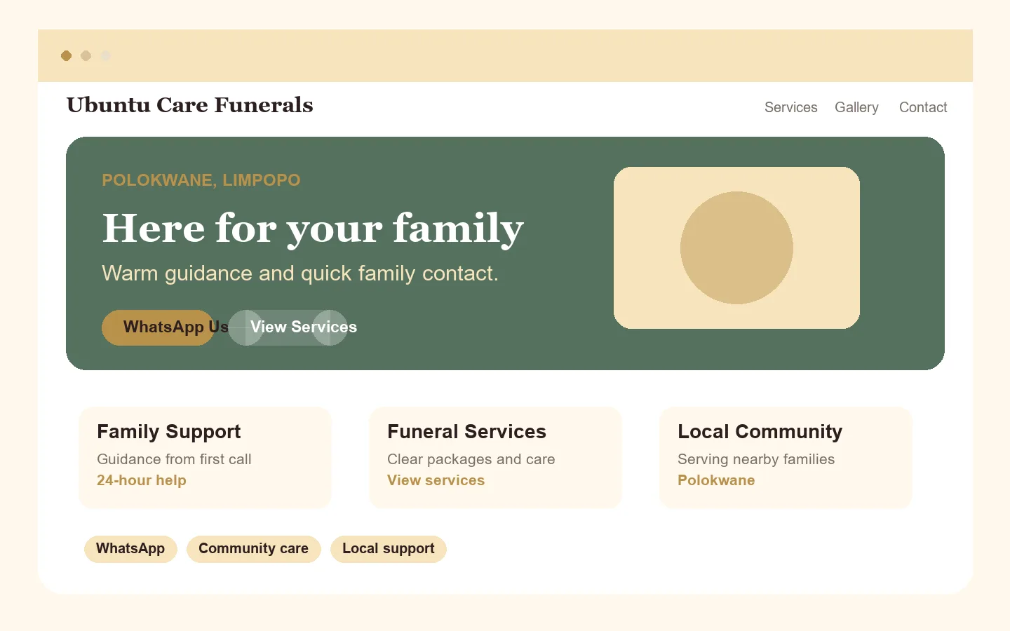 Ubuntu Care desktop website preview