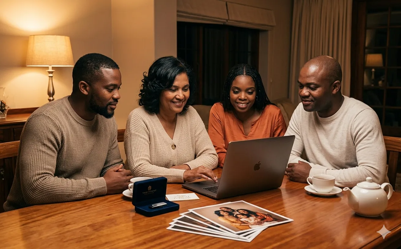 Family reviewing their bundle deliverables