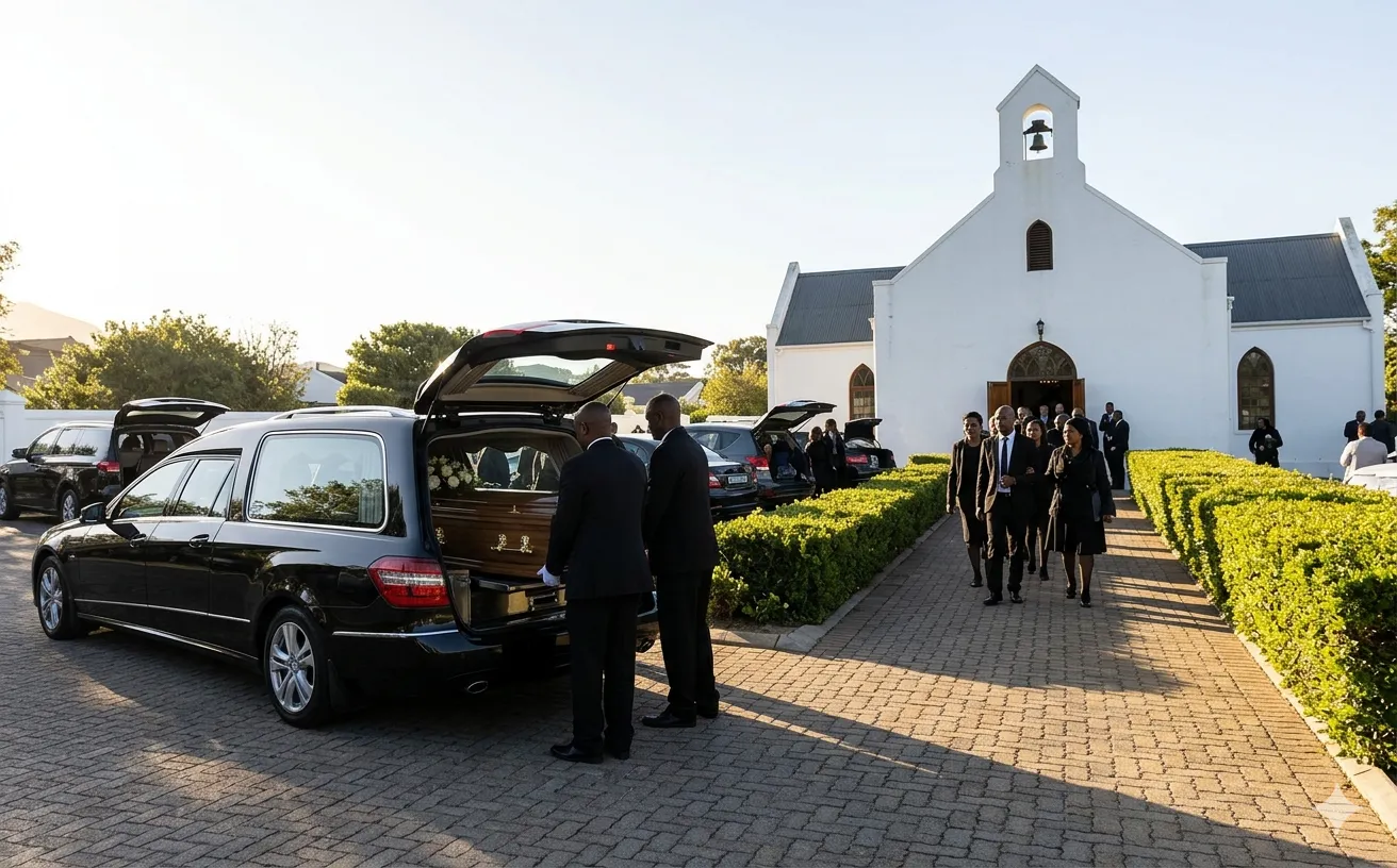 Funeral arrival procession photography