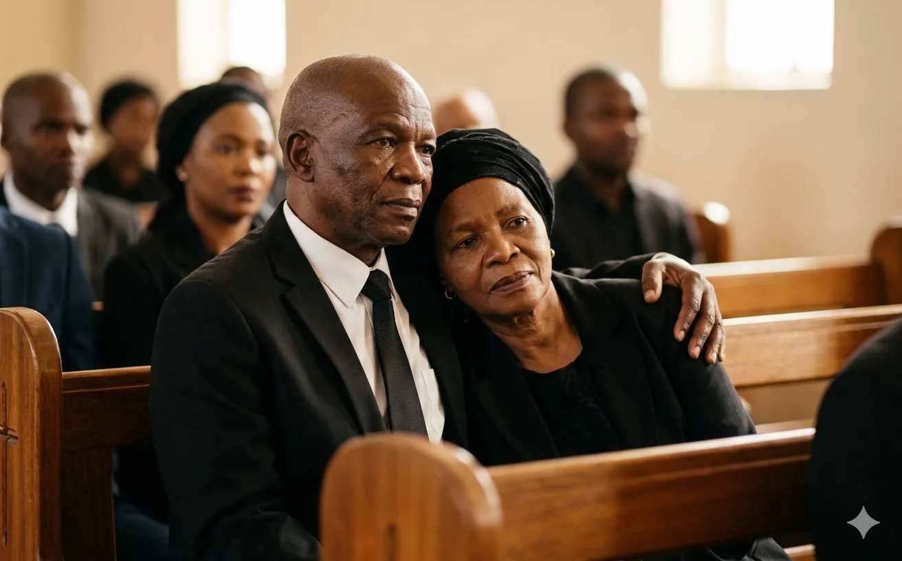 Candid emotional moments captured at a funeral