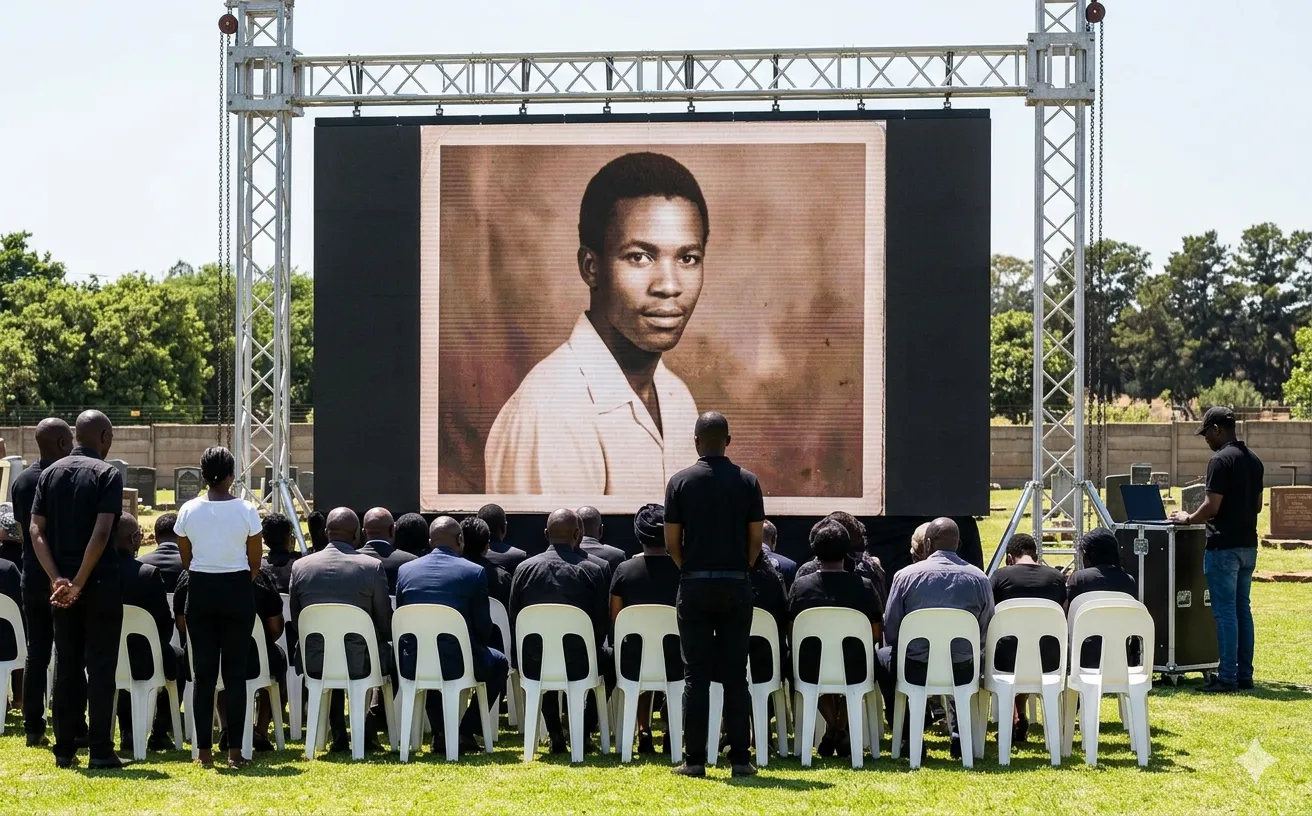 Creating a tribute slideshow for a funeral screen