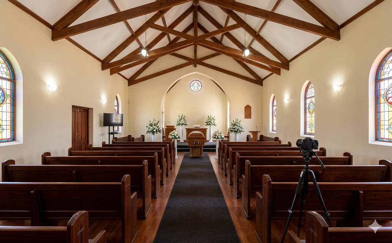 Livestreaming setup inside a church venue