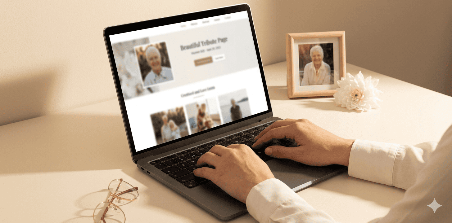 Creating a memorial page on TributePoint